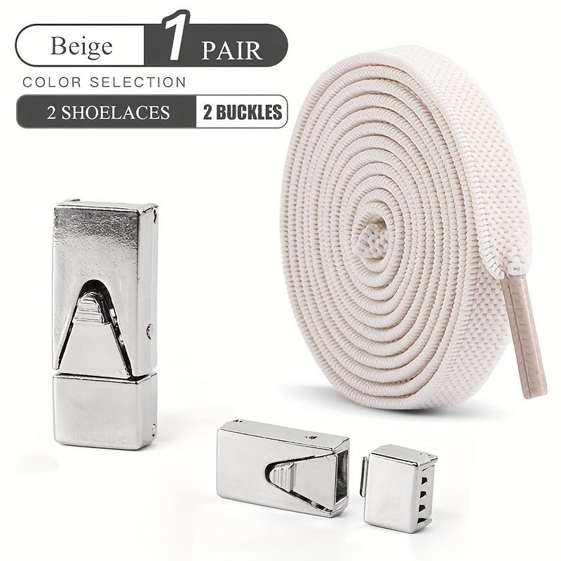 1 Paar 8mm Schoenveters Zonder Strikken Drukknop Schoenveters Zonder Strikken Elastische Veters Sneakers Kinderen Volwassenen Verbreed Plat Schoenvetertje voor Schoenen