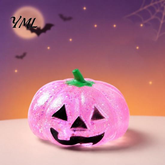 Halloween Stress Relief Balls Glitter Pumpkin Ball, Head Squeeze Toy for Relief, Creepy Fidget Party Favors