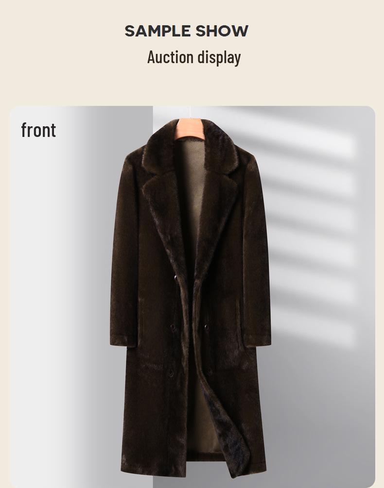 Men's 2025 Reversible Mink Fur Windbreaker Coat - Winter Fashion for Middle-aged