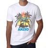 Men’s Vintage Tee Shirt Graphic T Shirt Summer Triangle Anzio White