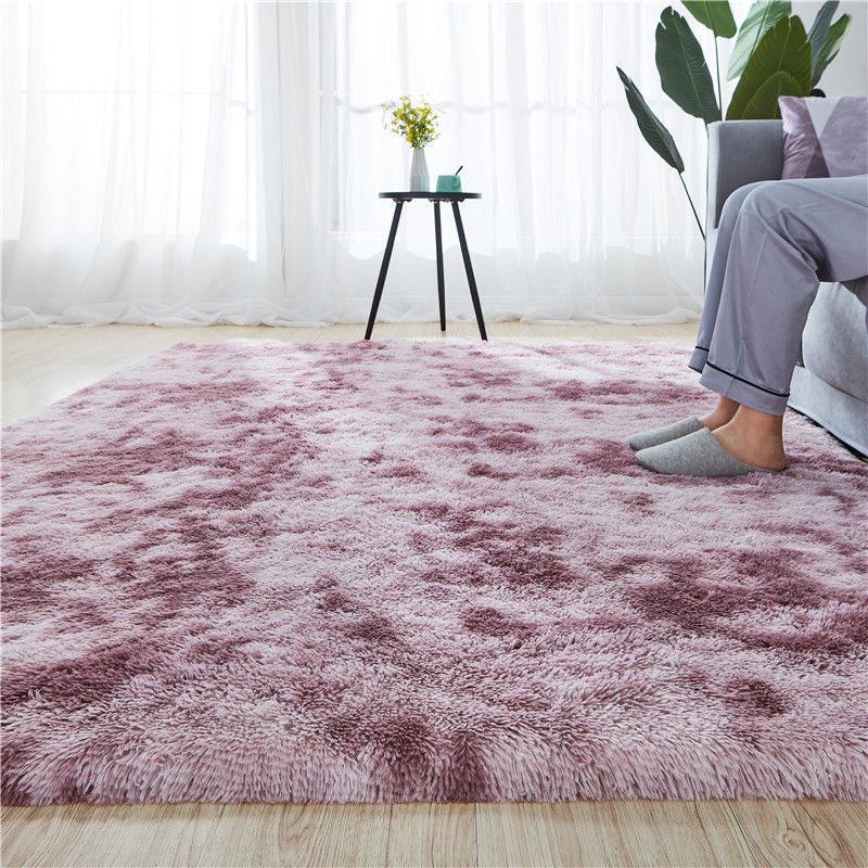 Nordic Silk Wool Tie-Dyed Carpet: Dirt-Resistant, Easy-Care Living Room/Bedroom Mat