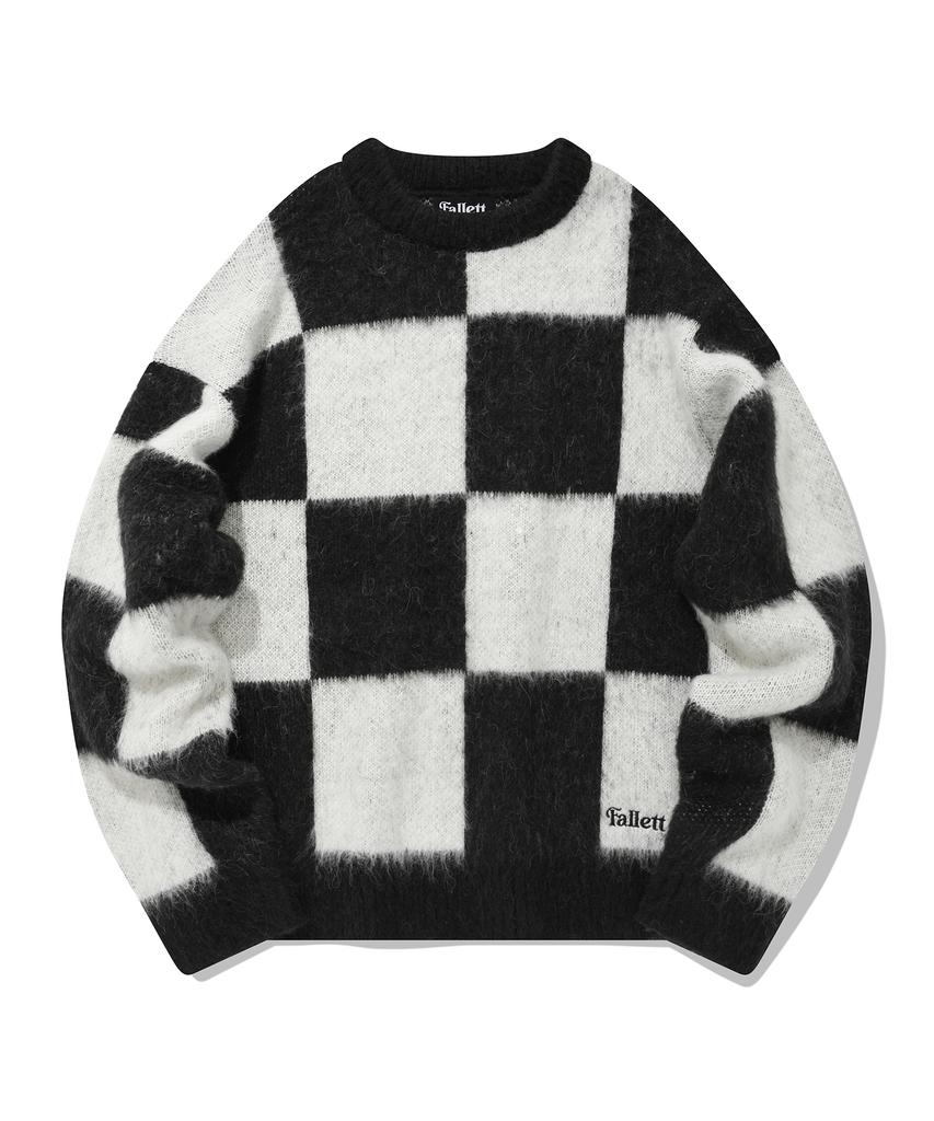 FALLETT Checkerboard Knit Black