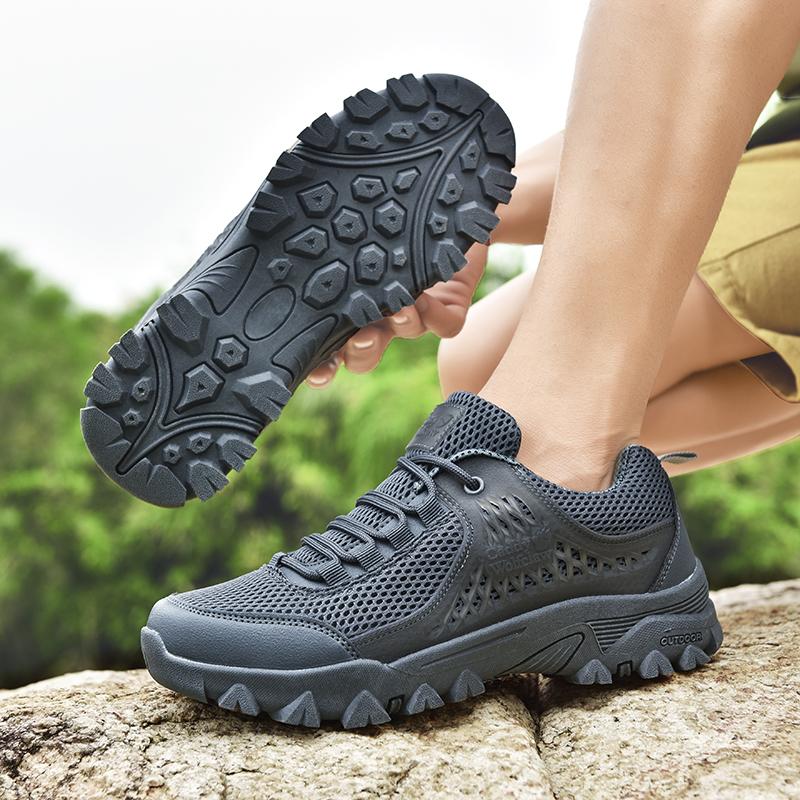Hot Selling Men's Breathable Mesh Shoes Europe America Anti-collision Toe Military Training Shoes Men's Hiking Leisure Shoes