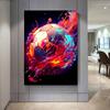 Abstrakte bunte Fußball-Flammen-Poster und Drucke auf Leinwand, Wandkunst, Bilder für Wohnzimmer, Heimdekoration, Geschenk