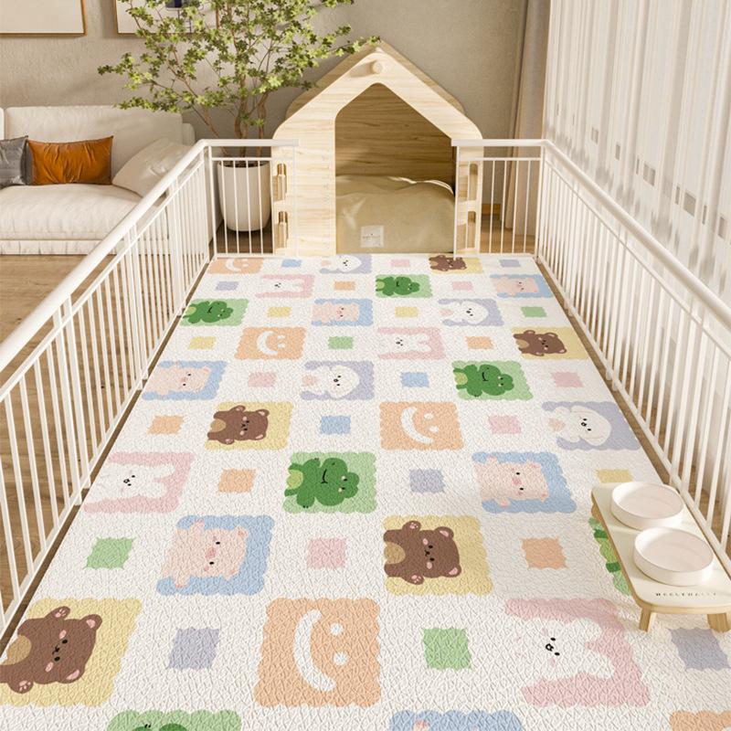 Cartoon Letter Bone Pet Playpen Mat Waterproof Non‑Slip Stain‑Resistant Easy‑Clean Large Pad For Dog Cat Indoor Playpen