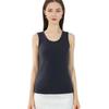 Colete térmico feminino de inverno, sem costura, veludo, trava rápida de temperatura, gola redonda, ajuste fino, elástico, sem mangas, roupa interna, parte inferior, regata