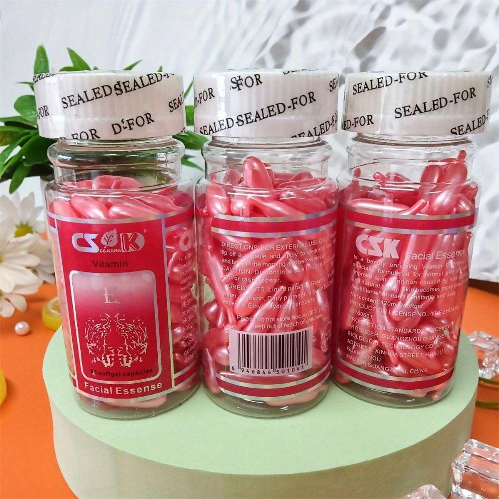 90Pcs Set VE Rejuvenating Moisturizing Essence Facial Capsules - Deeply Rejuvenating And Revitalizing, Long-Lasting Moisturizing And Hydrating