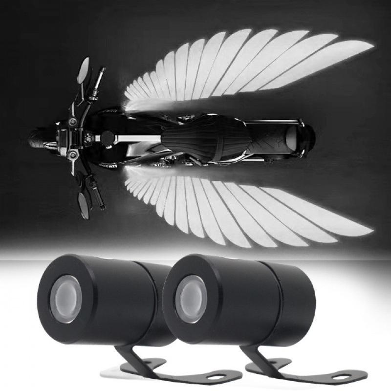 2 Buc. Lumină Laser Anticoliziune Motocicletă Aripi de Înger Lumină Proiecție LED Mașină Electrică Modificare Stradală Decor de Bun Venit