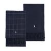 Polo Ralph Lauren Pc0743 433 Bufanda Reversible de Flecos Cuadros Tartán Pony