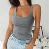 Womens Plain Ribbed Cami Vest Tops Ladies Stretchy Casual Tank Tops Shirts