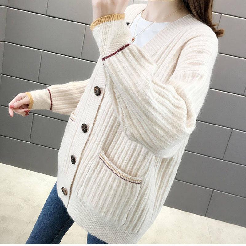 Sweter z dzianiny sweter kurtka damska netto czerwony leniwy wiatr luźny top jesień moda damska wersja koreańska
