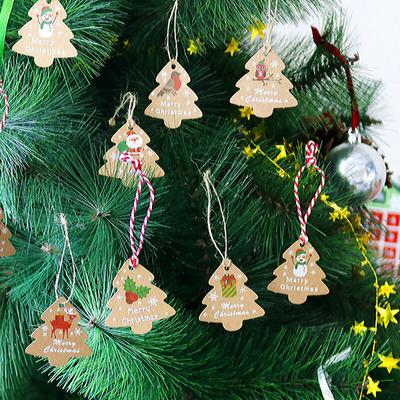 Frohe Weihnachten Anhänger Set Kraftpapier Karte Geschenkanhänger DIY Weihnachtsbaum Hängeanhänger Geschenkverpackungsdeko Weihnachtsgeschenke Zubehör