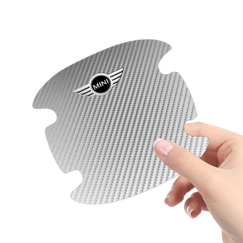 4PCS Car Door Handle Protection Sticker Emblem Car Styling For Mini Cooper One S Clubman R50 R53 R56 R60 F55 F56 R57 R58 R59
