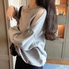 Women Round Neck Zip Split Shoulder Long Sleeve Pullover White Black Grey Fashion Hoodies Long Sleeves
