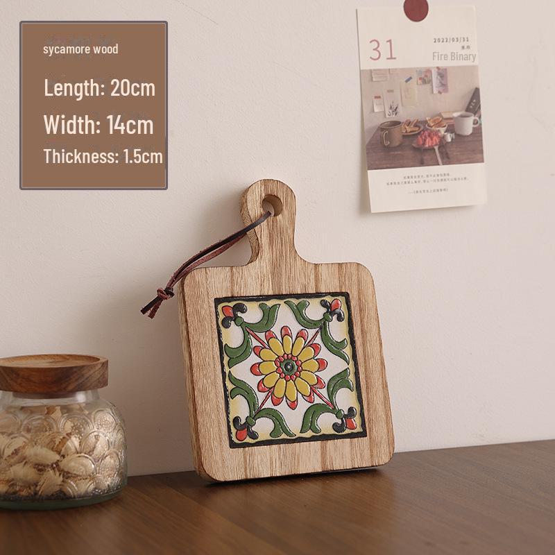 Japanese-Style Solid Wood Insulated Pot Mat: Retro Placemats & High-Temperature Resistant Coasters for Kitchen.