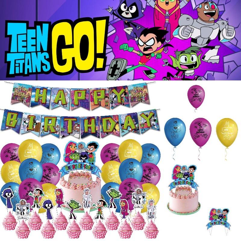 Buntes Teen Titans Go Party Deko Set Sichere Umweltfreundliche Materialien Hochwertiges Papier 32 Stück