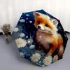 1pc Floral Fox Umbrella Automatic Opening & Closing, Foldable Design, Outdoor Use, Festive Gift for Fans & Travelers.C105