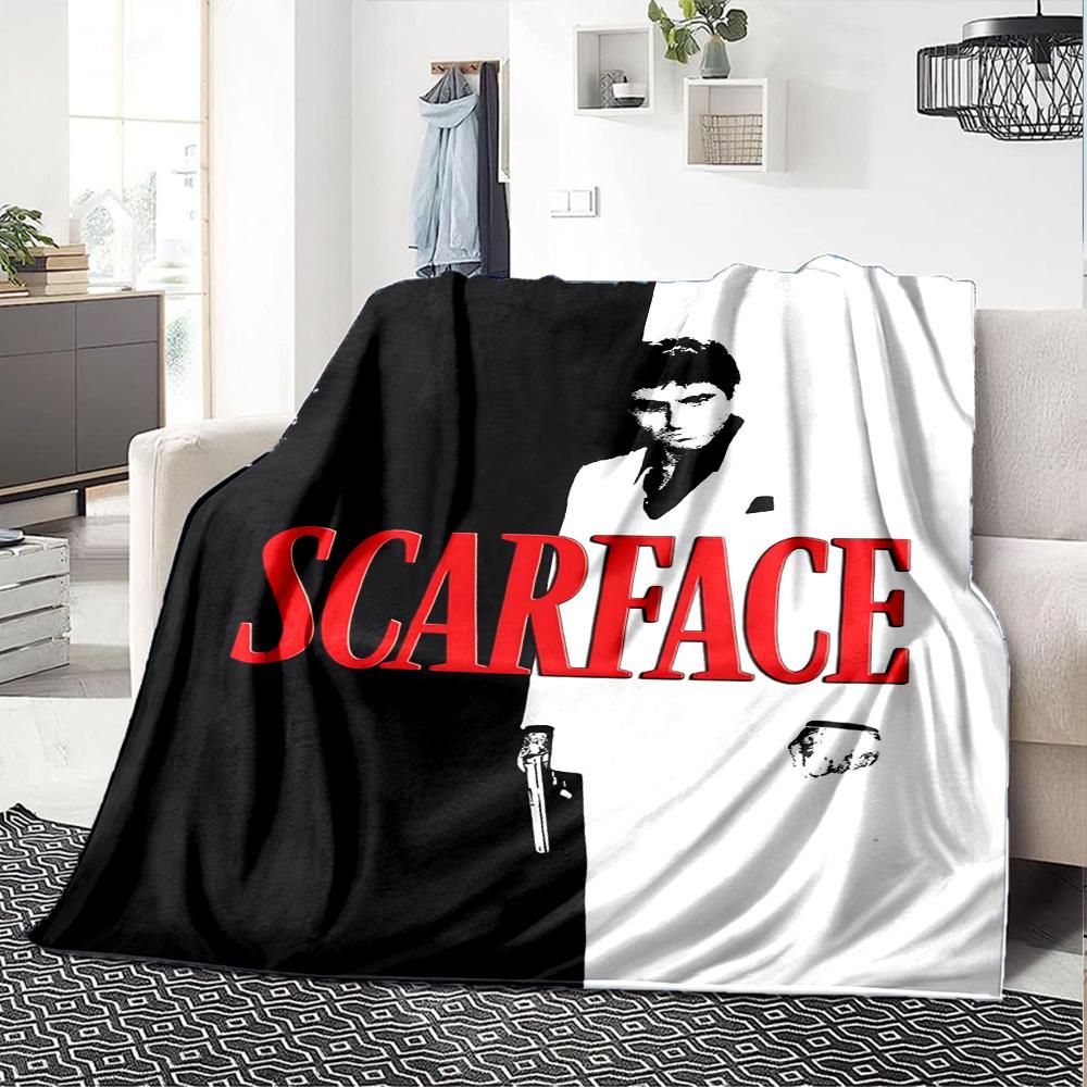 1pc Scarface Soft Flannel All-Season Throw for Home, Office, Outdoor UseDurable Comfort  100573