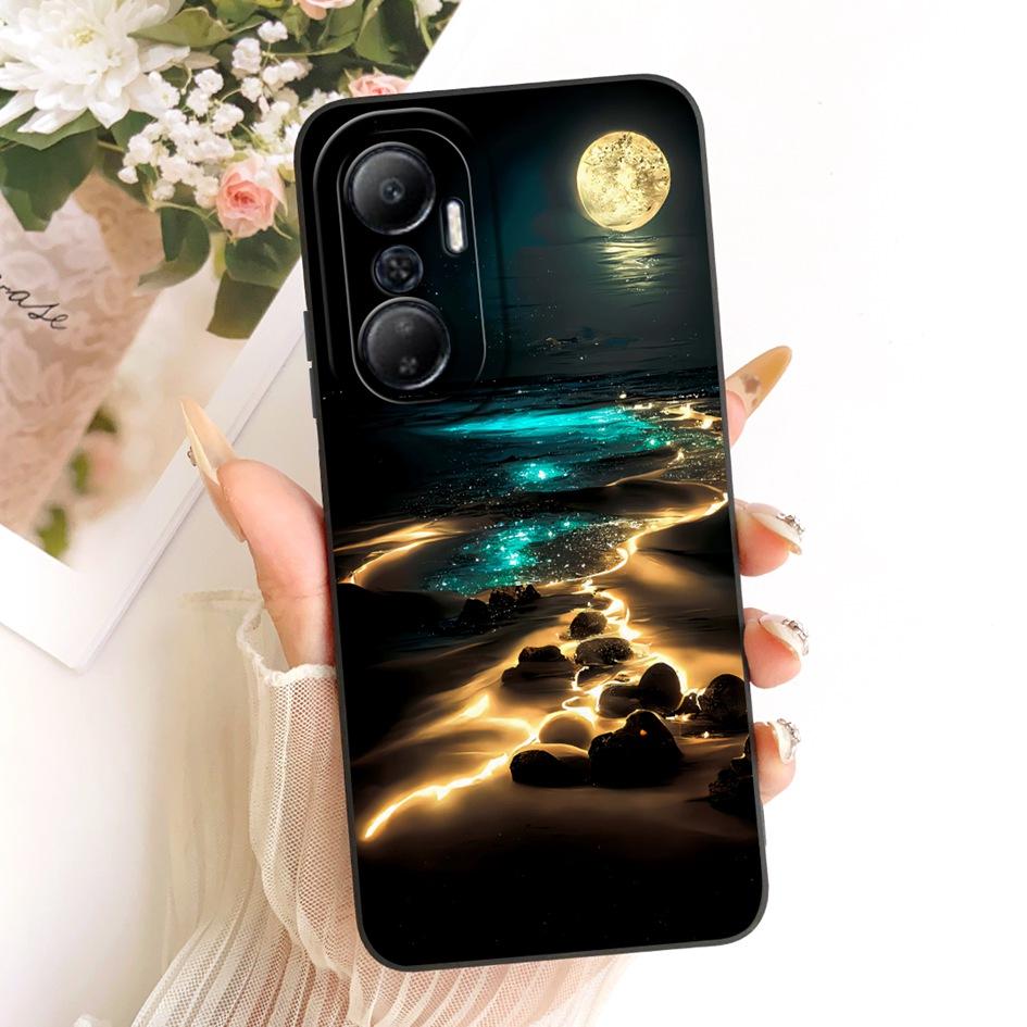 For Infinix Hot 20 Play Case X6825 Popular Flower Cover Soft Liquid Silicone Phone Shell For Infinix Hot 20s 20i Hot20 4G Covers
