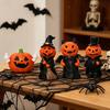 Pumpkin Ornament, 3D Pumpkin Shape Figure, Mini Resin Halloween Decoration for Desktop Micro-Landscapes Parties Window