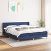 Vidaxl Continental Bed With Mattress, Blue, Fabric, 180X200Cm