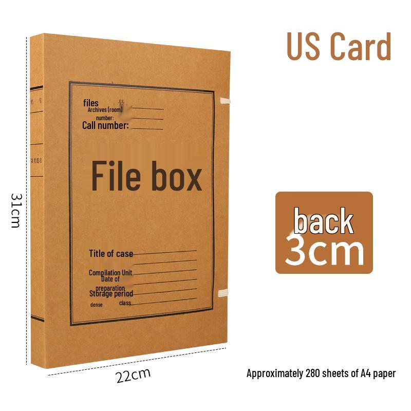 Acid-Free Kraft Paper Archive Box for A4 Files