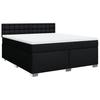 Boxspringbett mit Matratze Schwarz 180 x 200 cm Stoff