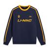 Li Ning Sports Lifestyle Series Fleece Thick Warm Letter Logo Round Neck Drop Shoulder Loose Sweatshirt Unisex Sweatshirt AWDVC87-4
