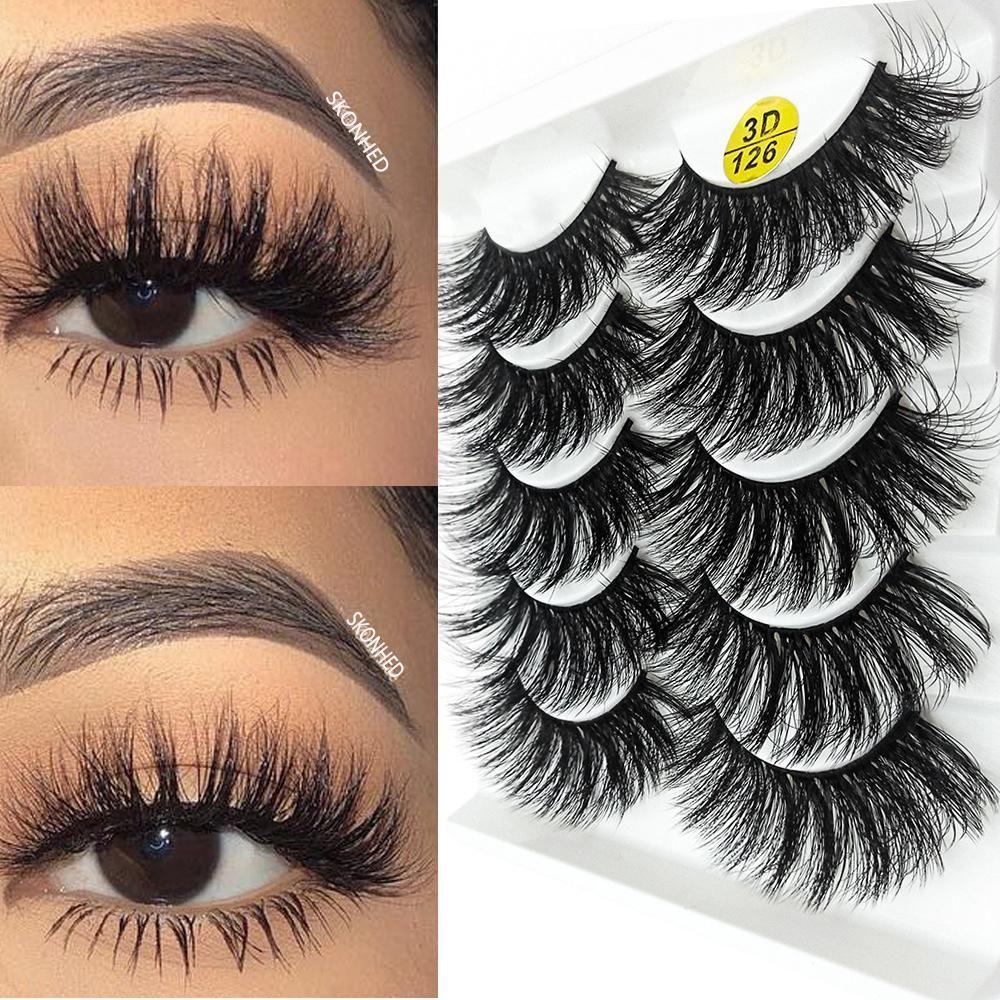 Handmade Fluffy Wispy Flared 3D Faux Mink Hair Crisscross False Eyelashes Eye Lash Extension