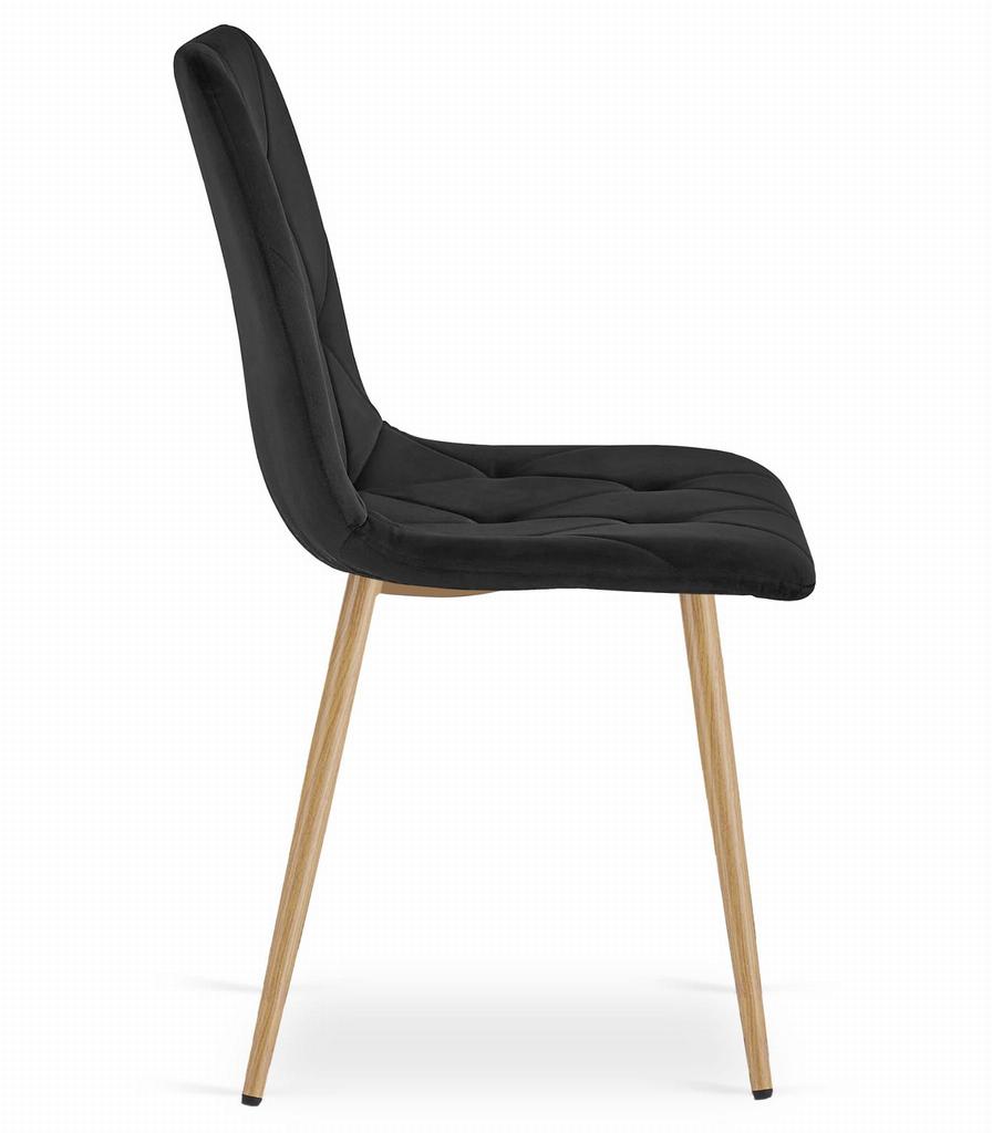 LIBRA Chair - Black Velvet / Wood Color Legs X 3