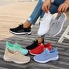 Baskets décontractées à plateforme épaisses pour femmes, chaussures de marche antidérapantes pour femmes, baskets de course respirantes en tricot, chaussures de travail tennis légères à lacets