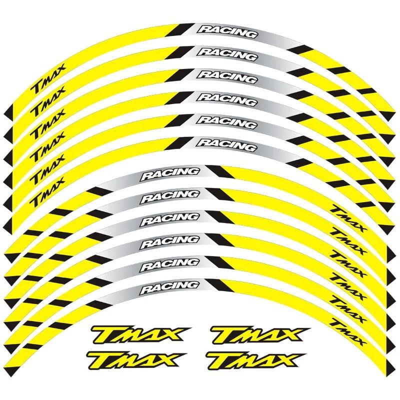 12 Streifen Motorrad Reflektierende Aufkleber Räder Moto Felgenaufkleber Dekoration Styling Schutz Felgenaufkleber Für YAMAHA T MAX