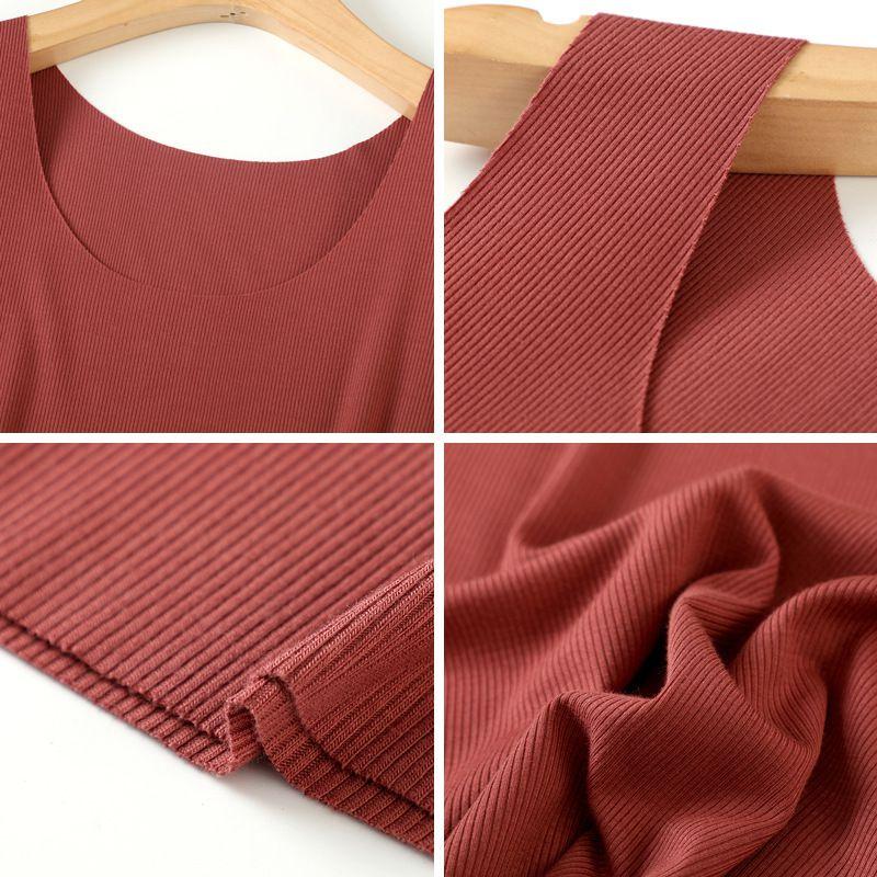 Women's Soft Seamless Ribbed Racer Back Stretch Tank Top For Yoga And Layering