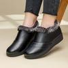 Women's Middle-aged and Elderly Mother Shoes, Plus Velvet Warm Cotton Short Boots, Women's Shoes, Flat-heeled Non-slip Leather Shoes, Snow Boots