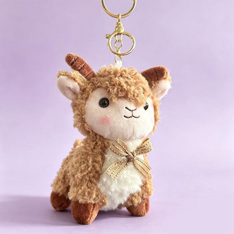 12cm Soft Fluffy Sheep Stuffed Keychain Mini Plush Bag Pendant Lovely Birthday Gift for Children