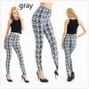 Damen-Leggings, modisch, bedruckt, gestreift, kariert, für Damen, schmale Hosen