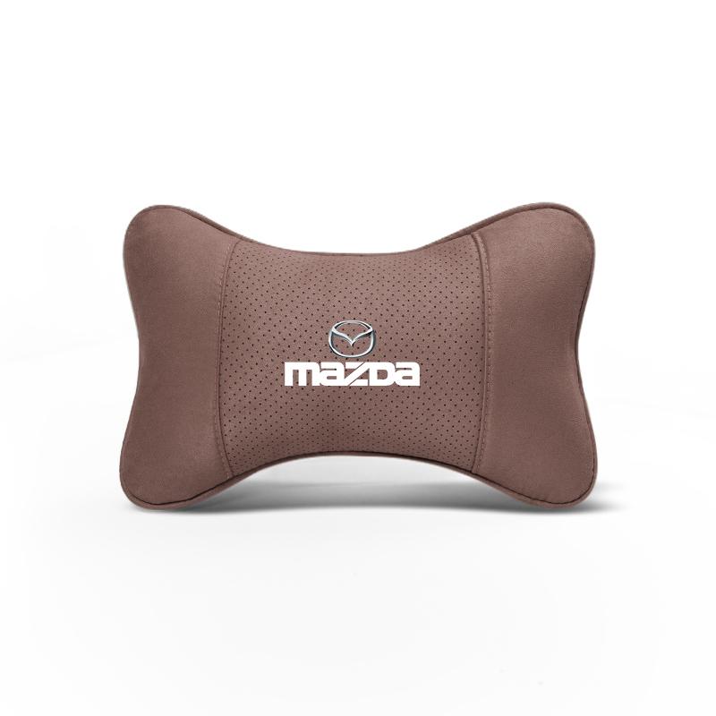 Headrest Lumbar Support Backrest Cushion Suede Car Pillow Neck Protection Key For Mazda 6 CX30 CX7 CX5 2 CX3 MX3 5 3 Axela Demio