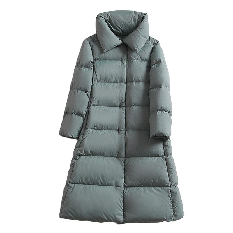 Autumn and winter medium and thick down jackets for women's medium and long over-the-knee loose large-size bread jackets to keep warm