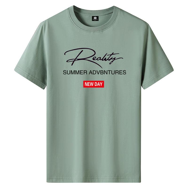 S-6XL 5 Colors Men's Fashion T-shirt Short Sleeves Casual Tee Loose Pullover Shirt