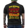 Men'S Lens Football Fan T-Shirt- French Lens Supporter Graphic Back Print With "Lens" Lettering& Fleur-De-Lis Design, Black With Yellow& Red Team