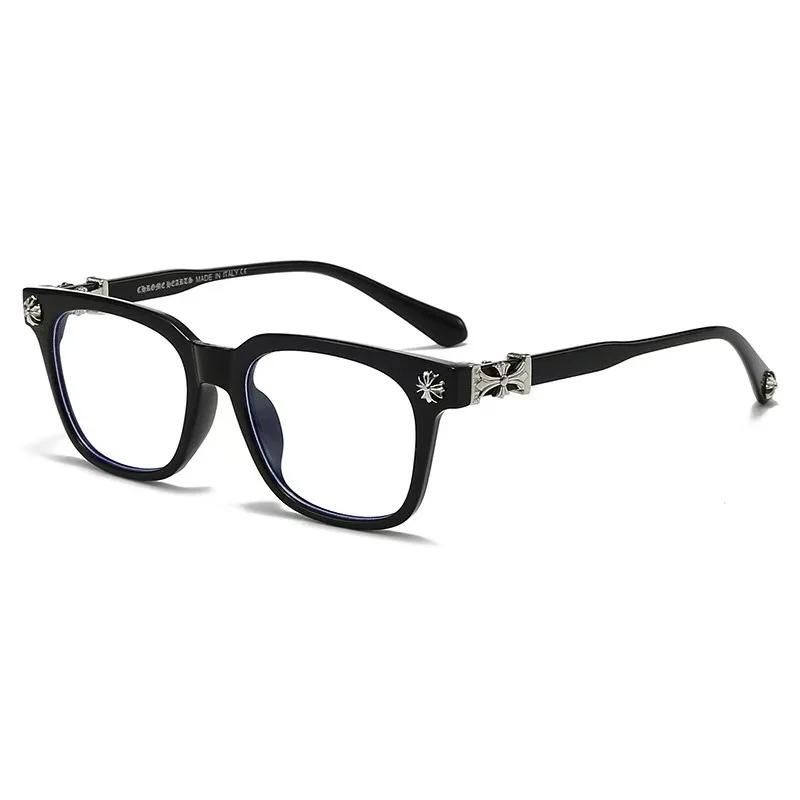 New Retro Artistic Optical Glasses Men Women with Personalized Large Frame Anti Blue Light Glasses Ultra Light Unisex Eyewear
