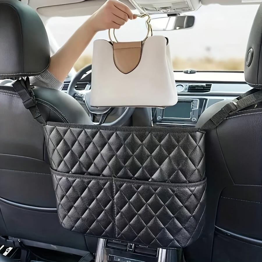 1PC Car Seat Back Storage Bag Large Capacity PU Leather Center Console and Armrest Box Storage Bag