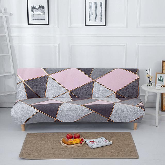 Folding Sofa Bed Cover Used For Living Room Armless Living Sofa Cover Sets Elastic Spandex Material Soft Slipcovers