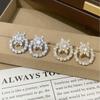Exquisite Snowflake Zircon Pearl Earrings: Unique Versatile Studs for Women
