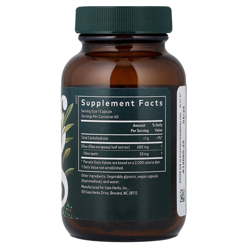 Gaia Herbs Olive Leaf Liquid Phyto-Caps, 60 Capsules