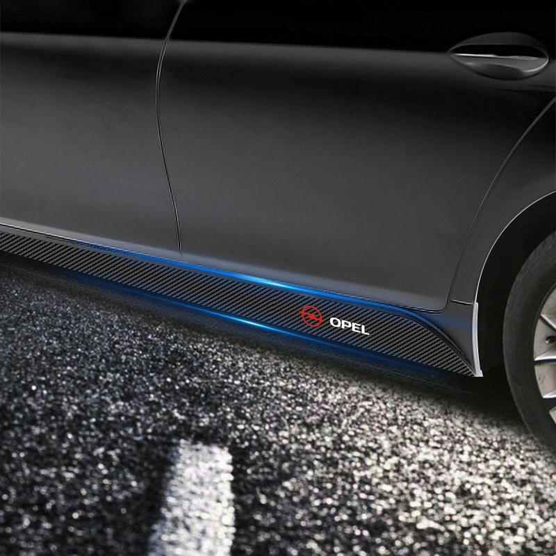 2 st Kolfiber Bil Dörr Sida Kjolkant Tröskel Rand Klistermärke Anti-repa Ombyggnads klistermärke För Opel Astra j Insignia Astra g Corsa Zafira b Mokka Vivaro Meriva
