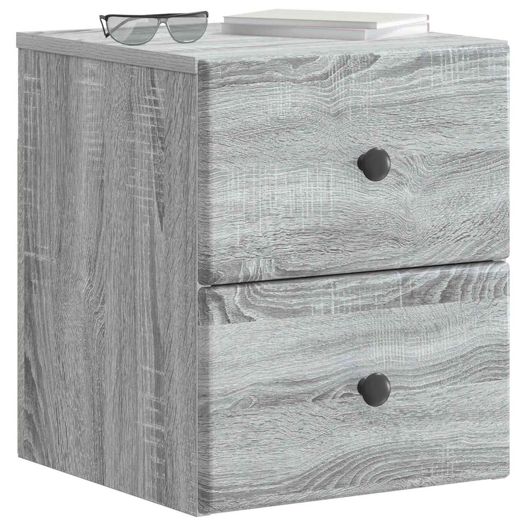 Wall Mounted Nightstand Grey Sonoma 34.5 X 33 X 40 Cm