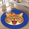 1 Stück Katze Tomate Büro Runder Teppich, Matte Geeignet Für Büro, Unter Bürostühlen Schlafzimmer Wohnzimmer Heimdekoration, Zimmerdeko