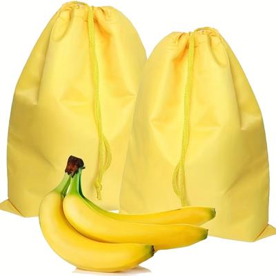 1pc/2pcsYellow Banana Storage Bag, Prevent Ripening Banana Freshness Bag, Drawstring Reusable Food Fruit Storage Bag