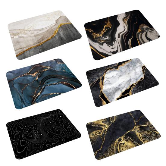 Marbling Area Rug Soft Non-Slip Absorbent Floor Mat Abstract Modern Entrance Rug Doormat for Bathroom Kitchen Bedroom Living Room Decor